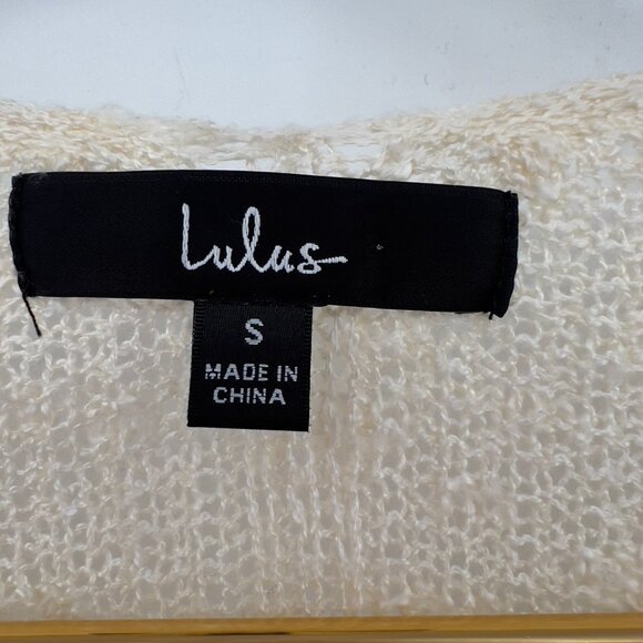 Lulus Women’s Small Cream Knit Layered Semi Sheer Sweater Long Sleeve - Picture 6 of 10